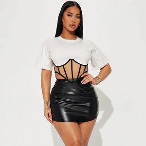 Fashion Nova Double Take Corset Top - White